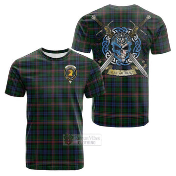 Allison Tartan Cotton T-shirt with Family Crest Celtic Skull Style