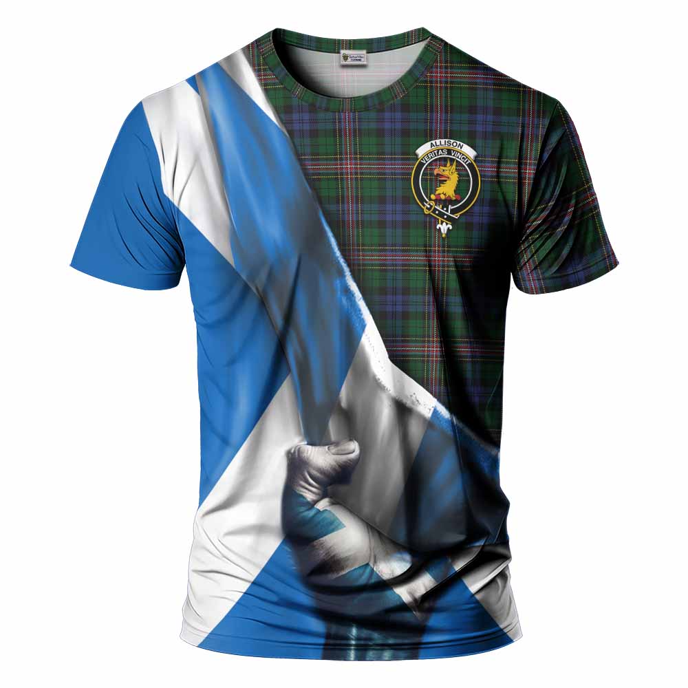 Tartan Vibes Clothing Allison Tartan T-Shirt with Family Crest Scotland Patriotic Style