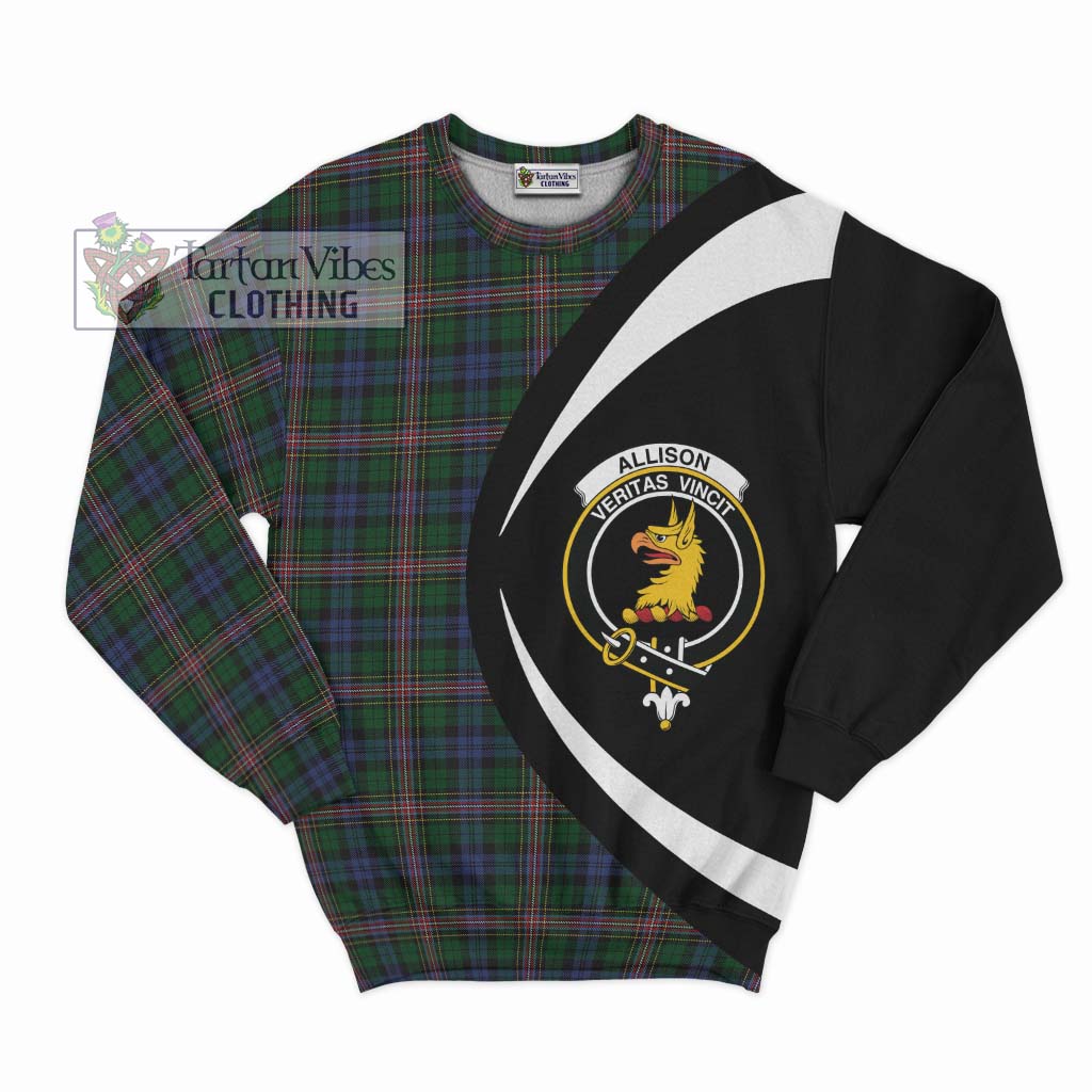 Allison Tartan Sweatshirt with Family Crest Circle Style Unisex - Tartan Vibes Clothing