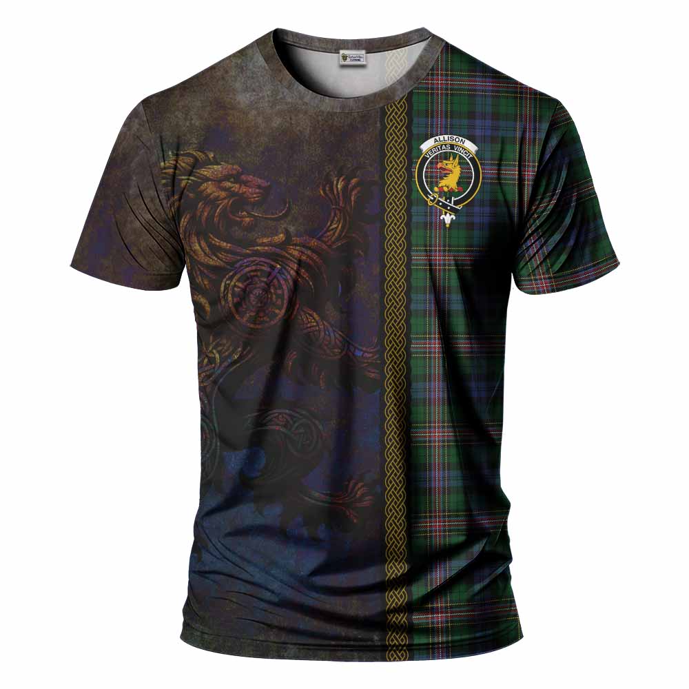 Allison Tartan Family Crest T-Shirt Alba Gu Brath Be Brave Lion Ancient Style Kid's Shirt - Tartan Vibes Clothing