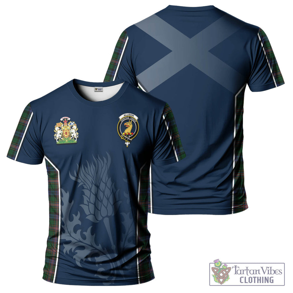 Tartan Vibes Clothing Allison Tartan T-Shirt with Family Crest and Scottish Thistle Vibes Sport Style