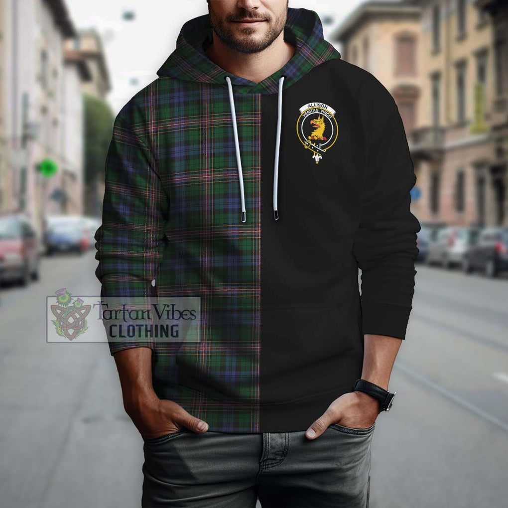 Allison Tartan Hoodie with Family Crest and Half Of Me Style Zip Hoodie - Tartanvibesclothing Shop