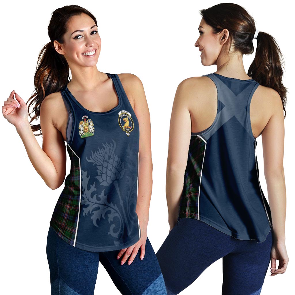 Tartan Vibes Clothing Allison Tartan Women's Racerback Tanks with Family Crest and Scottish Thistle Vibes Sport Style