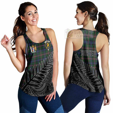 Allison Crest Tartan Women's Racerback Tanks with New Zealand Silver Fern Half Style