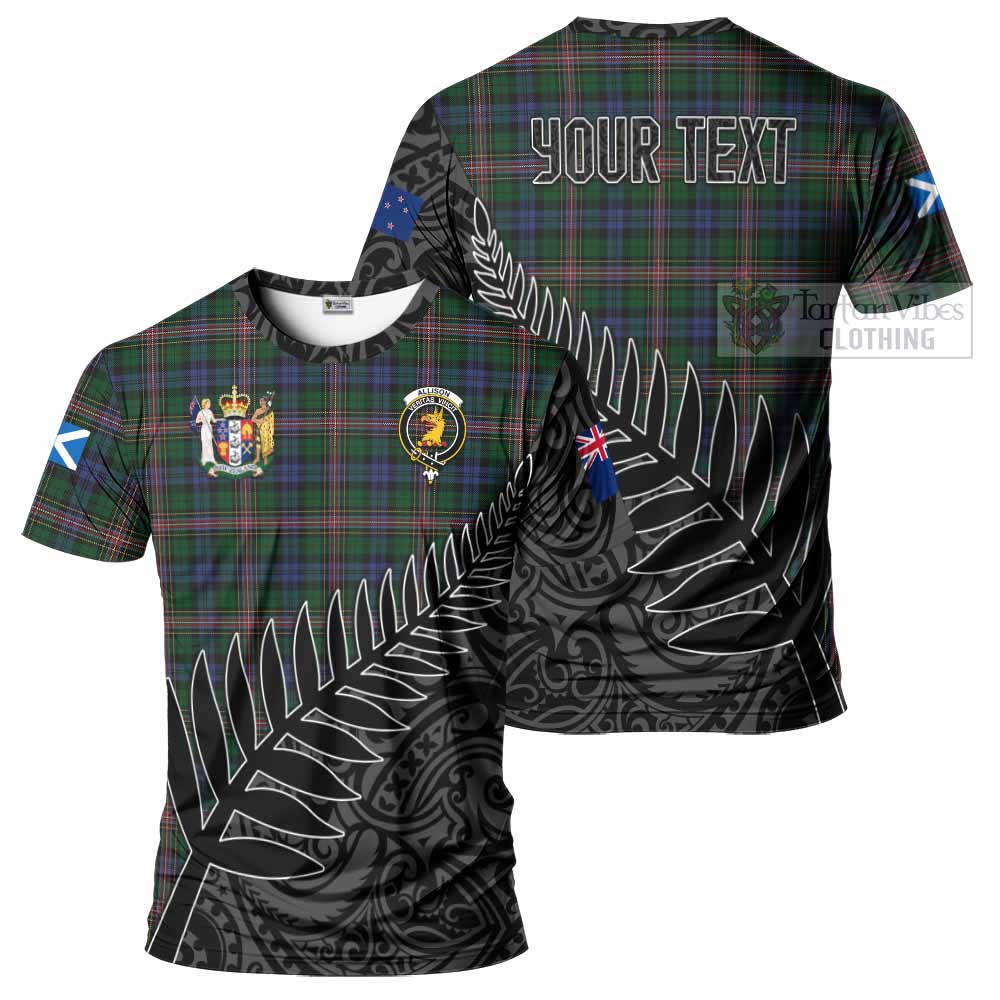 Tartan Vibes Clothing Allison Crest Tartan T-Shirt with New Zealand Silver Fern Half Style