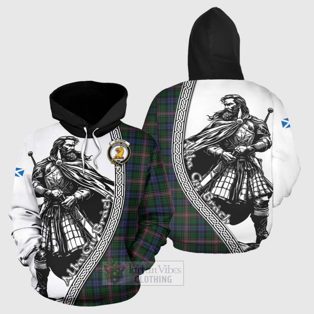 Tartan Vibes Clothing Allison Tartan Clan Crest Hoodie with Highlander Warrior Celtic Style