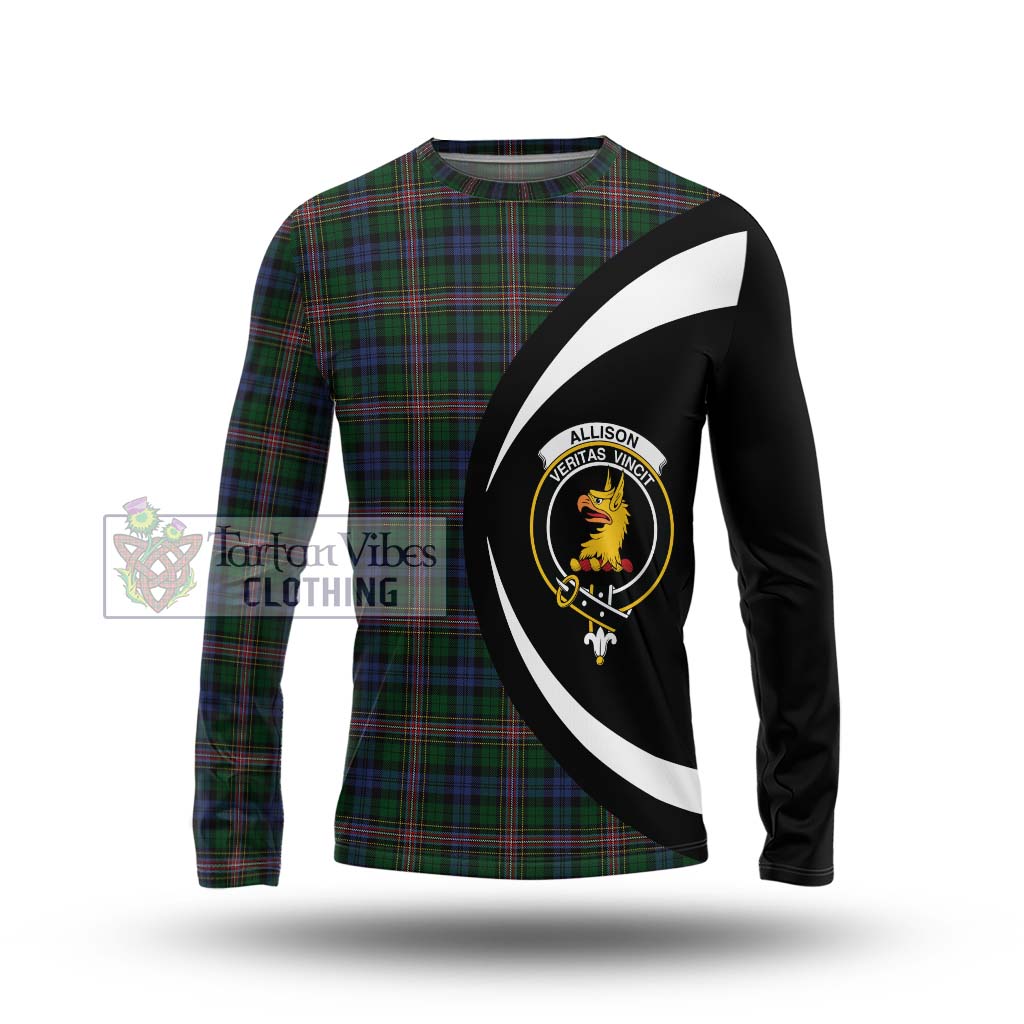 Allison Tartan Long Sleeve T-Shirt with Family Crest Circle Style Unisex - Tartan Vibes Clothing