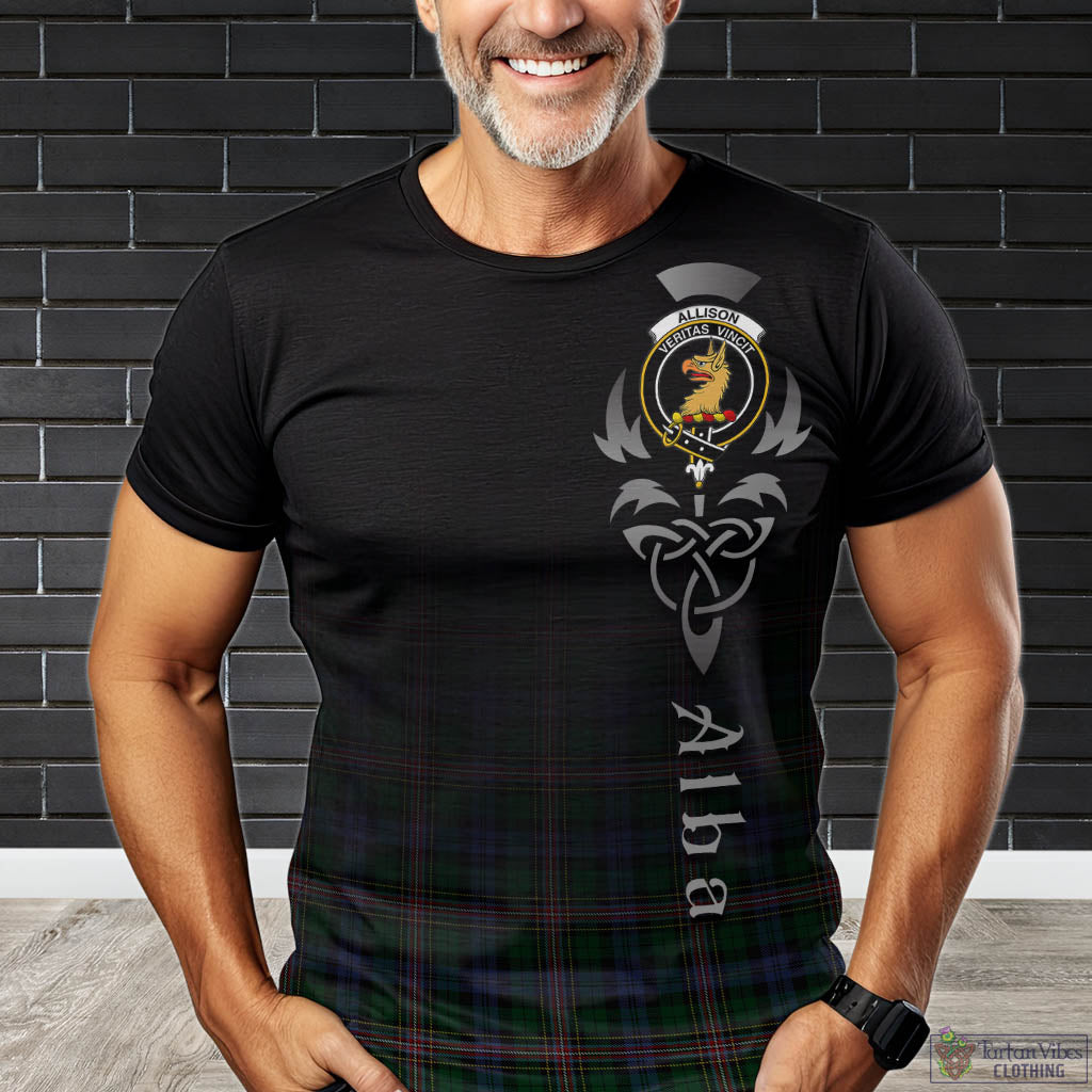 Tartan Vibes Clothing Allison Tartan T-Shirt Featuring Alba Gu Brath Family Crest Celtic Inspired