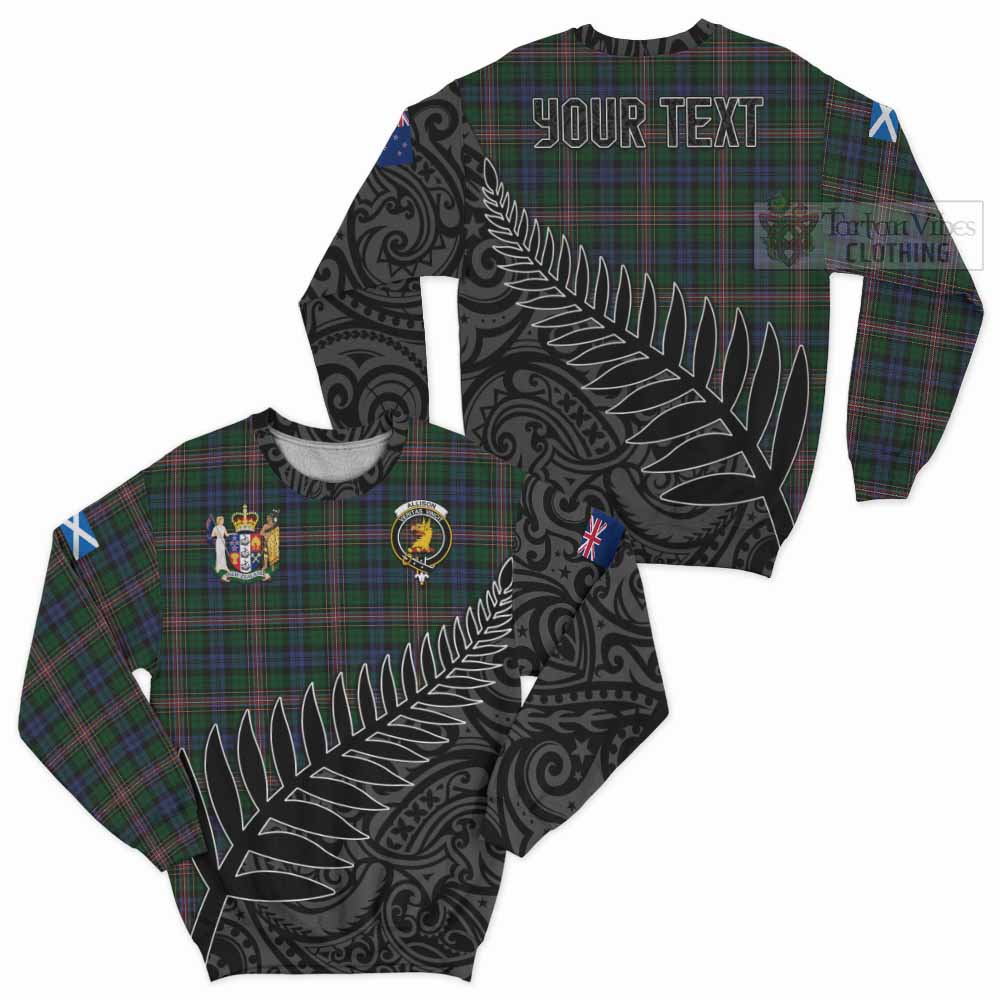 Tartan Vibes Clothing Allison Crest Tartan Sweatshirt with New Zealand Silver Fern Half Style