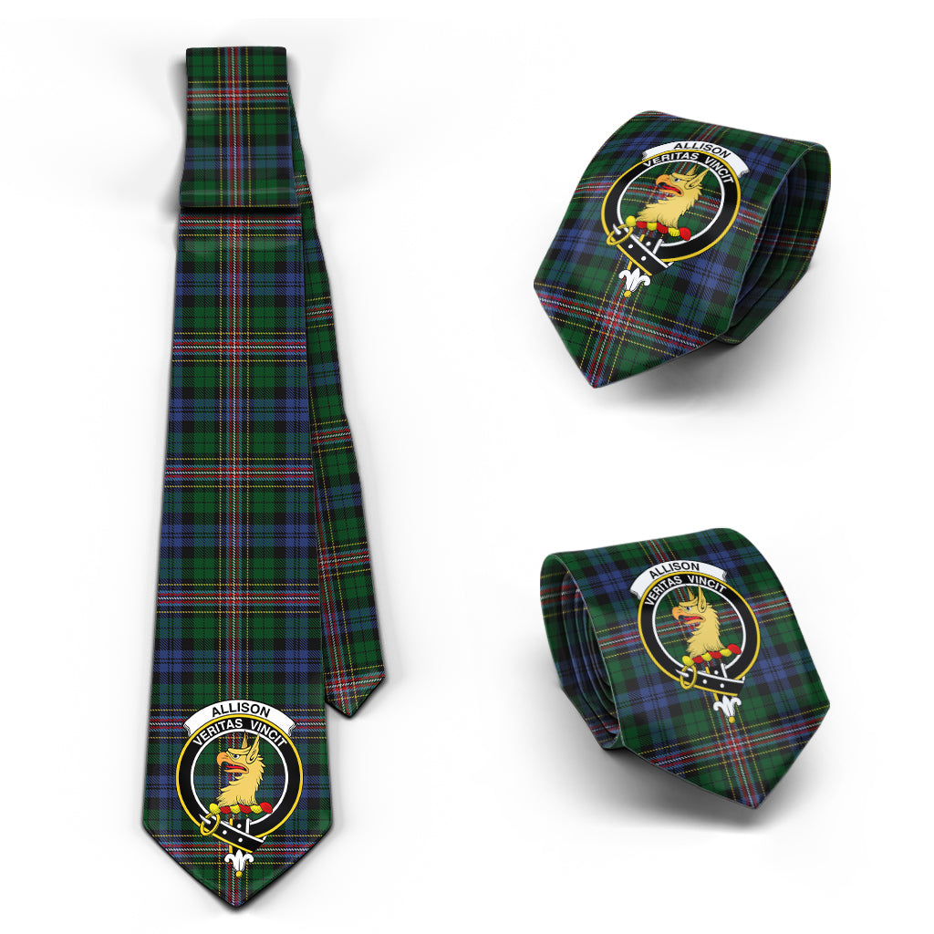 Allison Tartan Classic Necktie with Family Crest Necktie One Size - Tartan Vibes Clothing