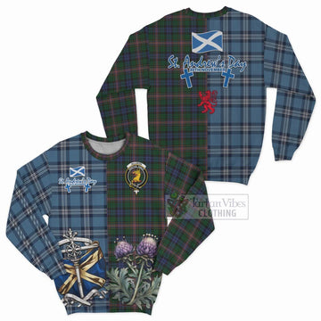 Allison Tartan Sweatshirt Happy St. Andrew's Day Half Tartan Style