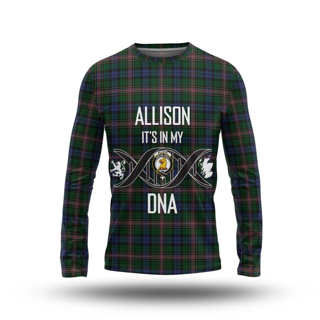 Allison Tartan Long Sleeve T-Shirt with Family Crest DNA In Me Style Unisex - Tartanvibesclothing Shop