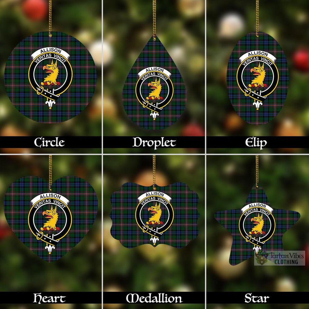 Tartan Vibes Clothing Allison Tartan Christmas Aluminium Ornament with Family Crest