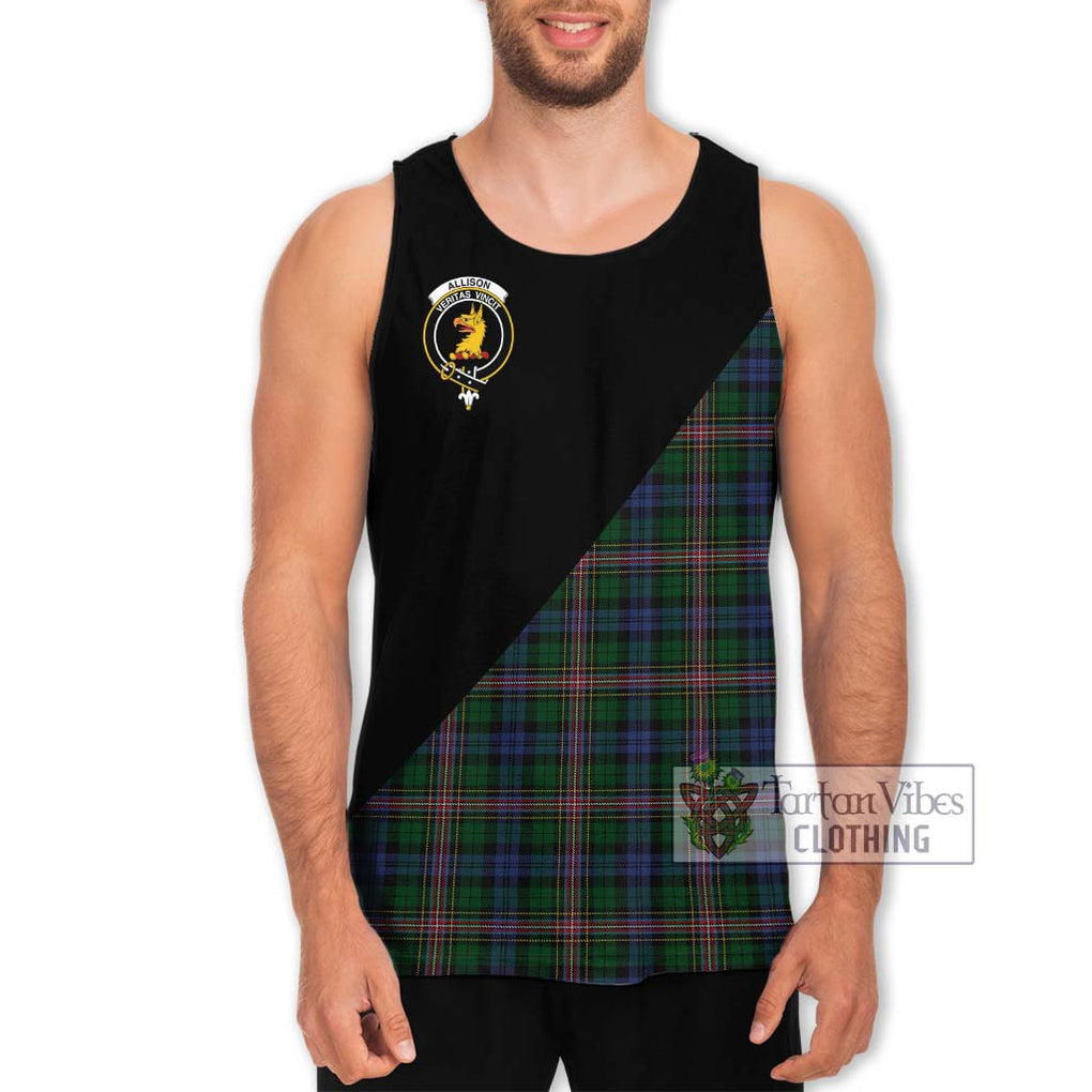 Allison Tartan Men's Tank Top with Family Crest and Military Logo Style Men - Tartanvibesclothing Shop