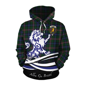 Allison Tartan Cotton Hoodie with Alba Gu Brath Regal Lion Emblem