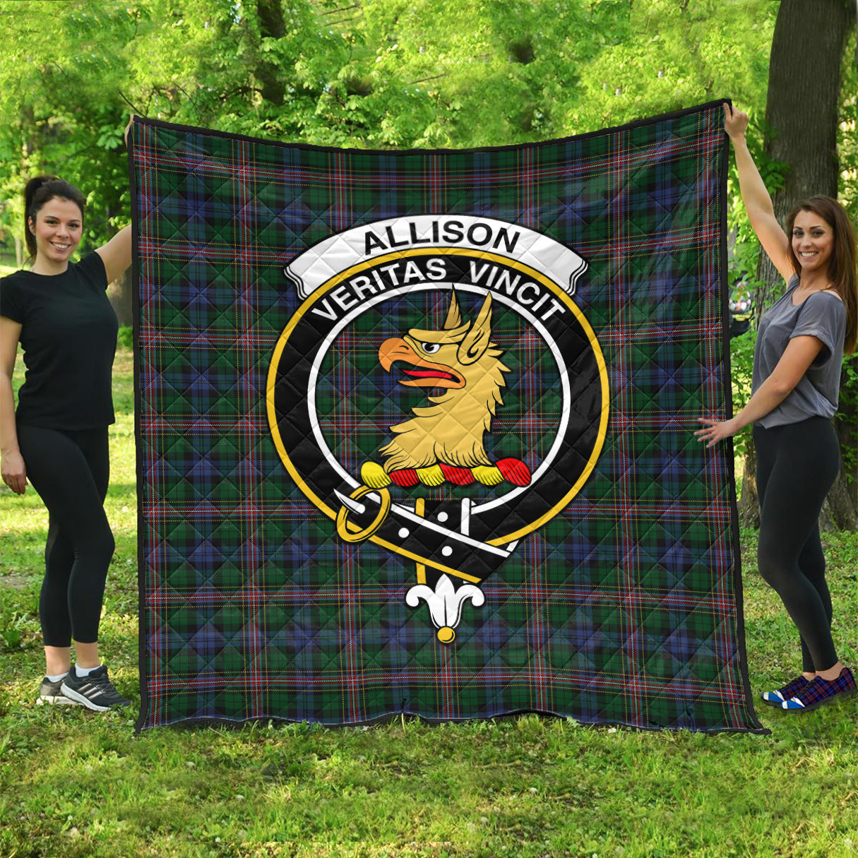 Allison Tartan Quilt with Family Crest - Tartanvibesclothing