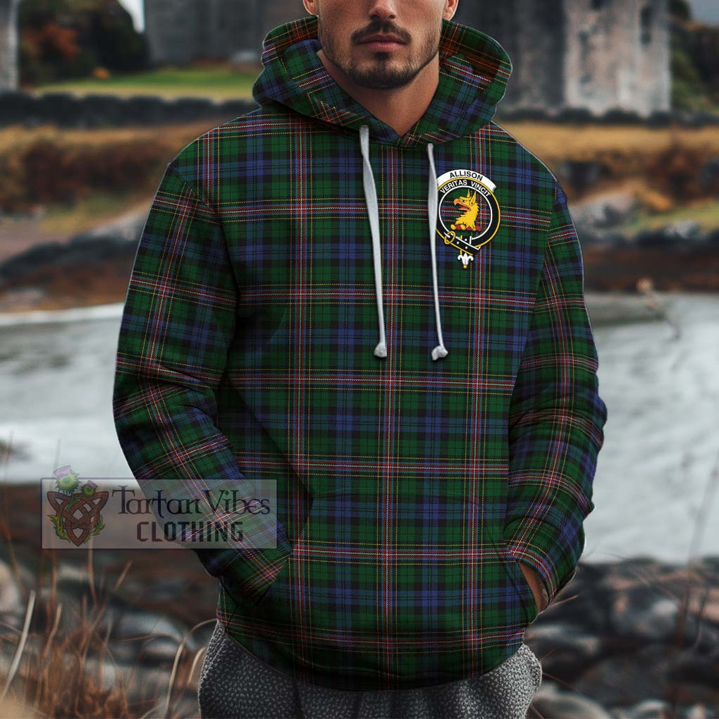 Allison Tartan Cotton Hoodie with Family Crest Pullover Hoodie XS - Tartan Vibes Clothing