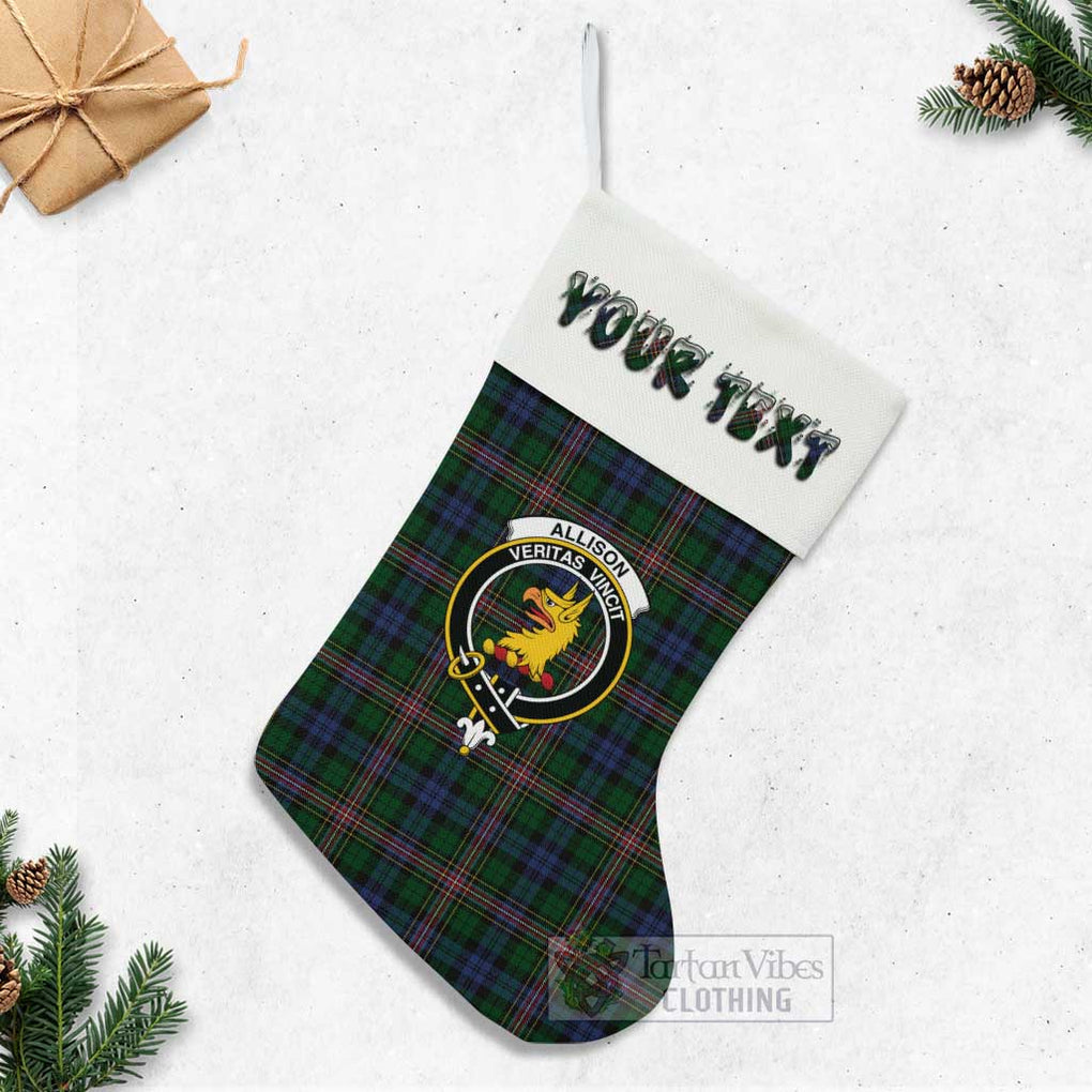 Tartan Vibes Clothing Allison Tartan Family Crest Christmas Stocking with Personalized Text