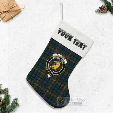 Allison Tartan Family Crest Christmas Stocking with Personalized Text