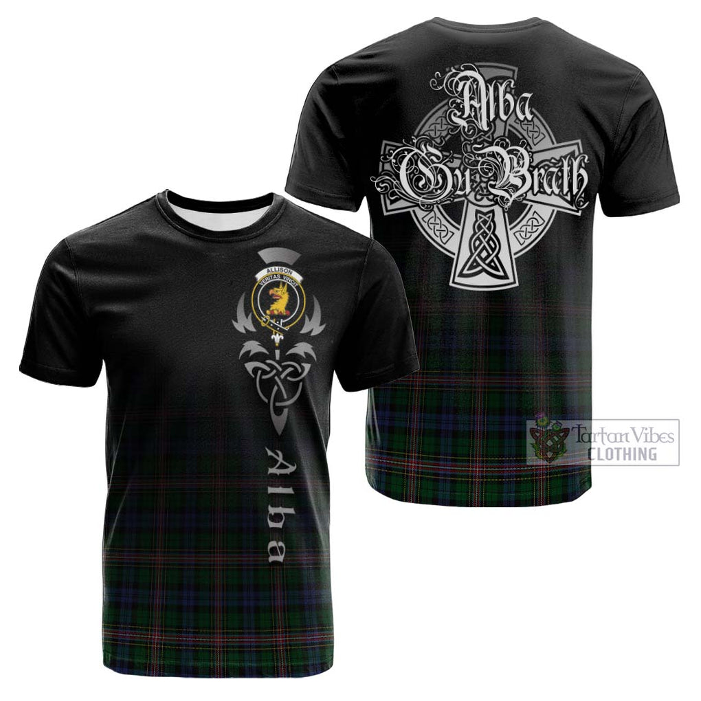 Tartan Vibes Clothing Allison Tartan Cotton T-shirt Featuring Alba Gu Brath Family Crest Celtic Inspired