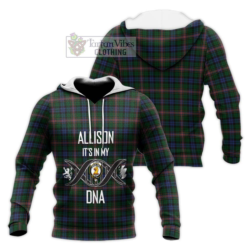 Allison Tartan Knitted Hoodie with Family Crest DNA In Me Style Unisex Knitted Pullover Hoodie - Tartanvibesclothing Shop