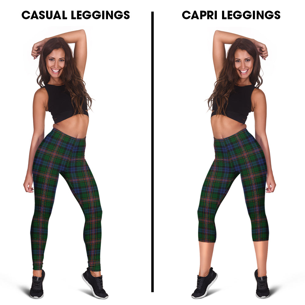 Allison Tartan Womens Leggings Capri Leggings - Tartan Vibes Clothing