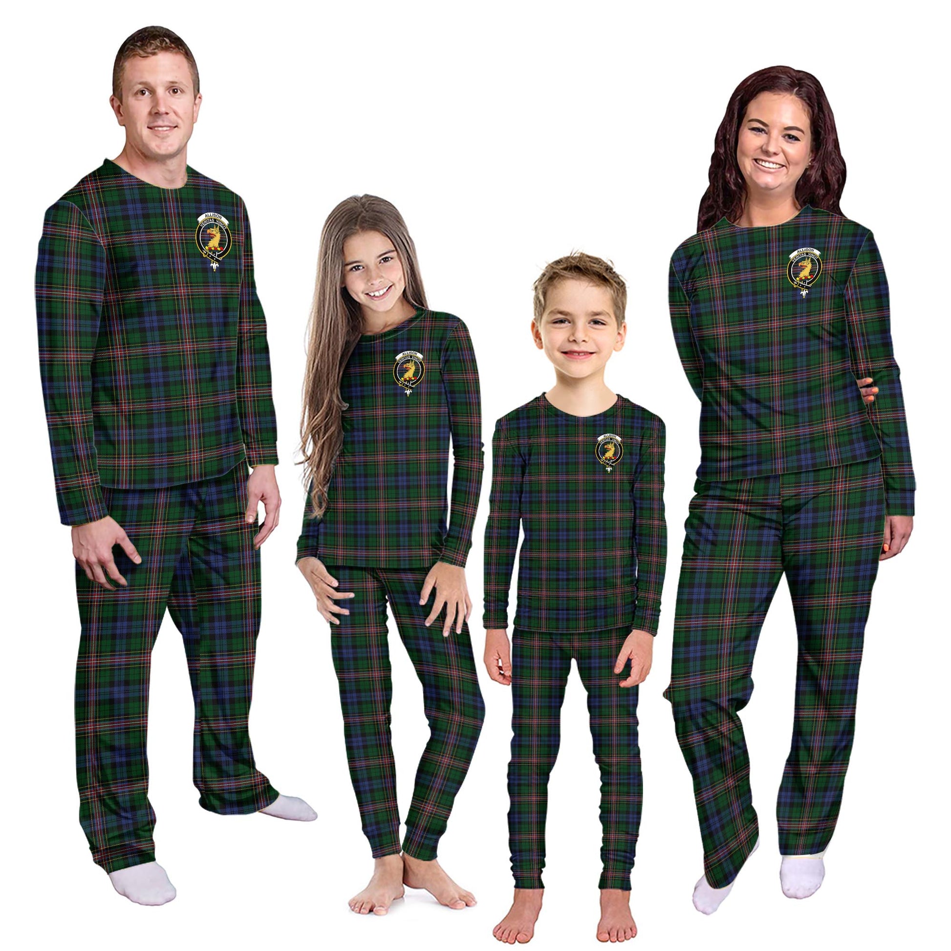 Allison Tartan Pajamas Family Set with Family Crest Kid - Tartan Vibes Clothing