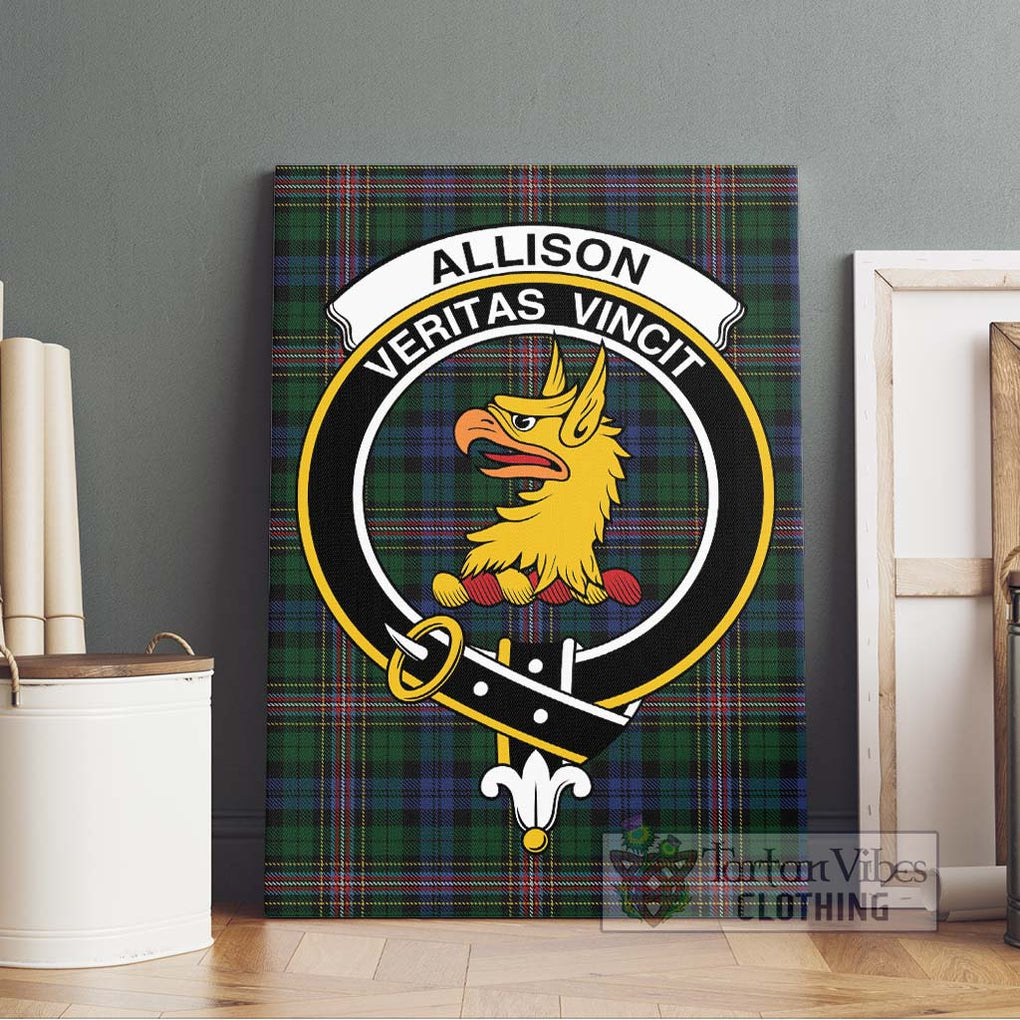 Allison Tartan Canvas Print Wall Art with Family Crest Without Frame - Tartan Vibes Clothing