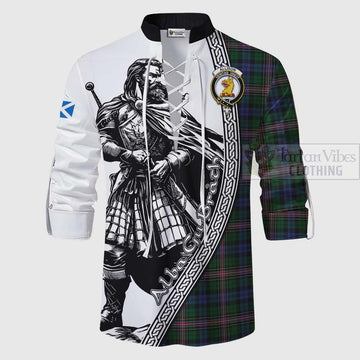 Allison Tartan Clan Crest Ghillie Kilt Shirt with Highlander Warrior Celtic Style