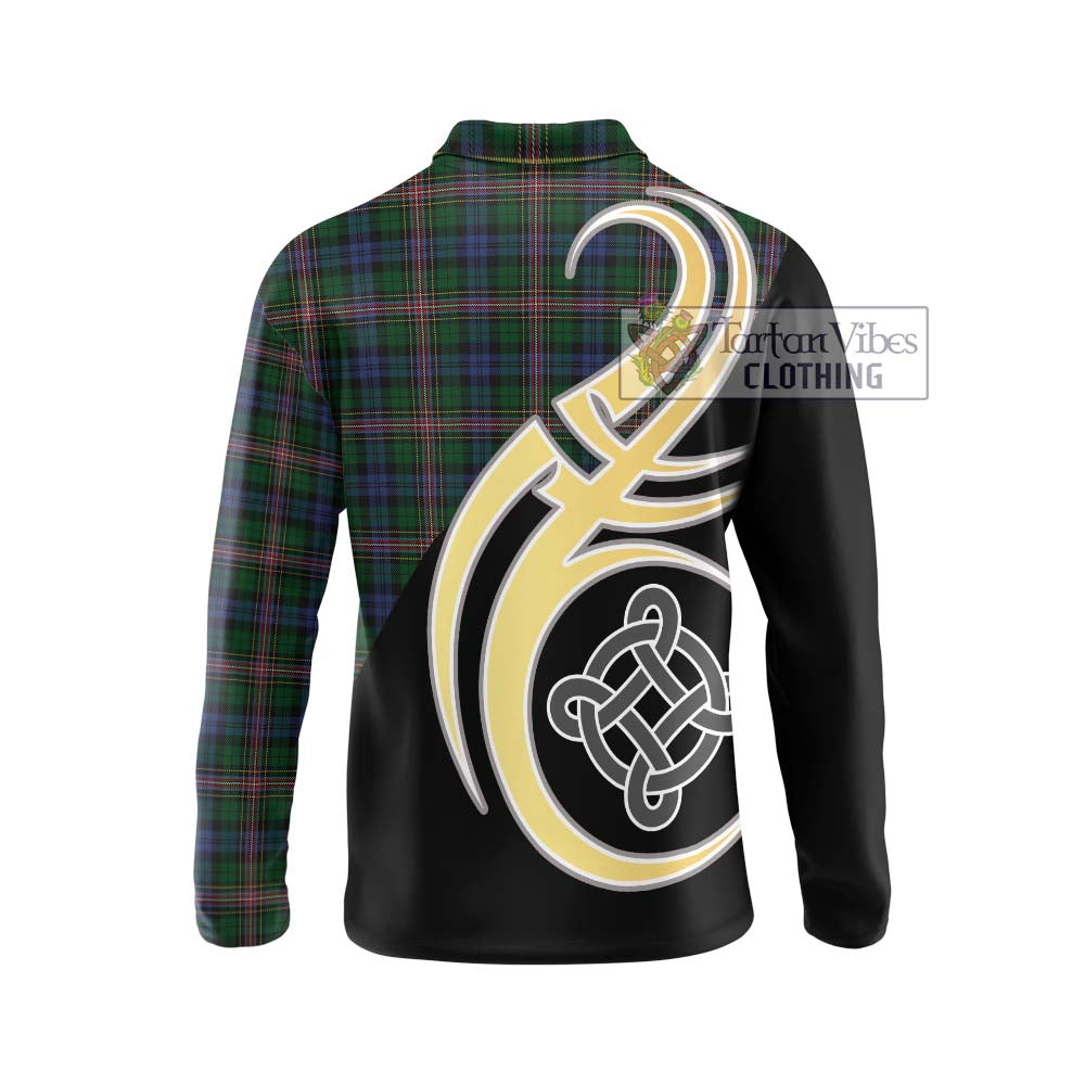 Allison Tartan Long Sleeve Polo Shirt with Family Crest and Celtic Symbol Style - Tartan Vibes Clothing