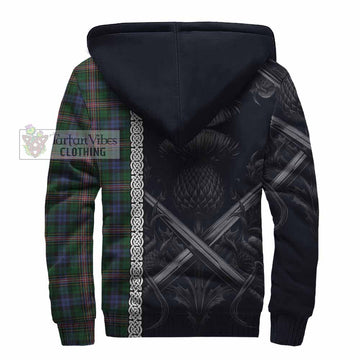 Allison Tartan Sherpa Hoodie with Family Crest Cross Sword Thistle Celtic Vibes