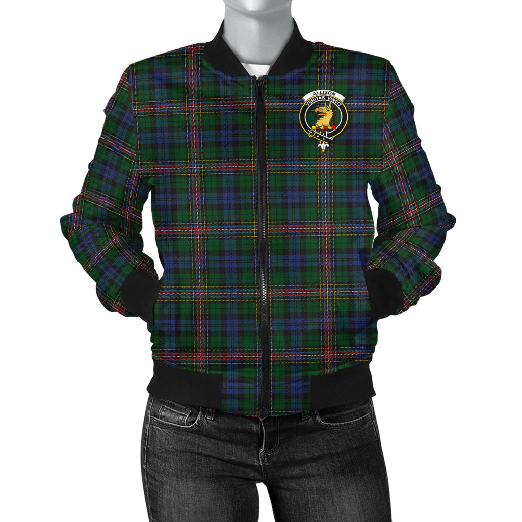 Allison Tartan Bomber Jacket with Family Crest - Tartanvibesclothing