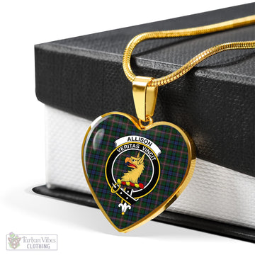 Allison Tartan Heart Necklace with Family Crest