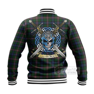 Allison Tartan Baseball Jacket with Family Crest Celtic Skull Style