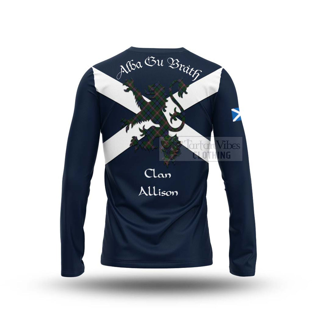 Tartan Vibes Clothing Allison Tartan Lion Rampant Long Sleeve T-Shirt – Proudly Display Your Heritage with Alba Gu Brath and Clan Name