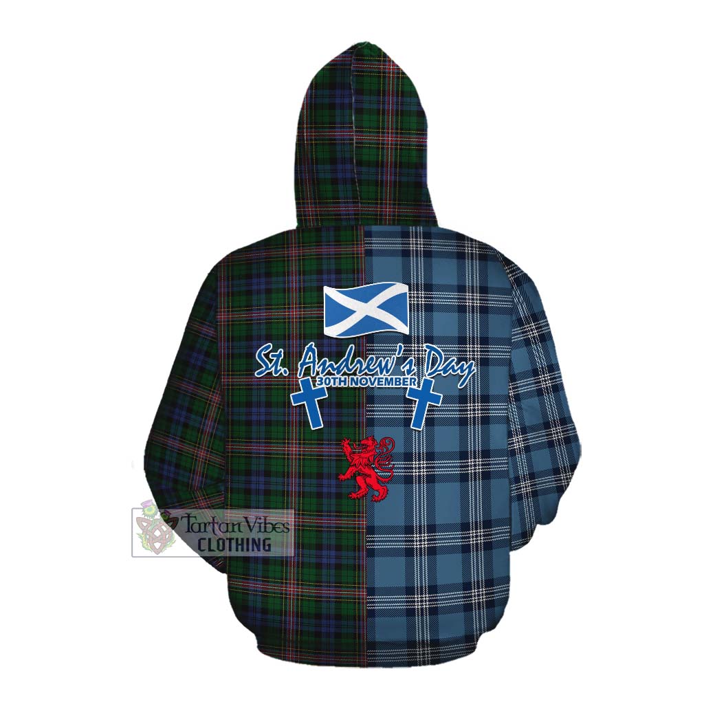 Tartan Vibes Clothing Allison Tartan Cotton Hoodie Happy St. Andrew's Day Half Tartan Style