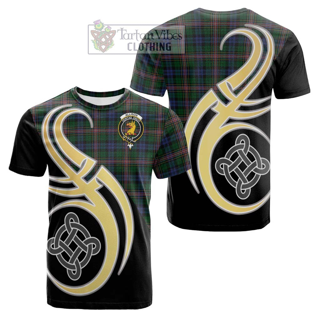 Tartan Vibes Clothing Allison Tartan Cotton T-shirt with Family Crest and Celtic Symbol Style