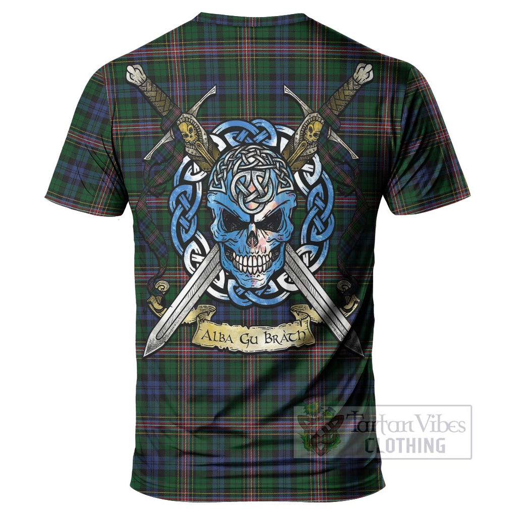 Tartan Vibes Clothing Allison Tartan T-Shirt with Family Crest Celtic Skull Style