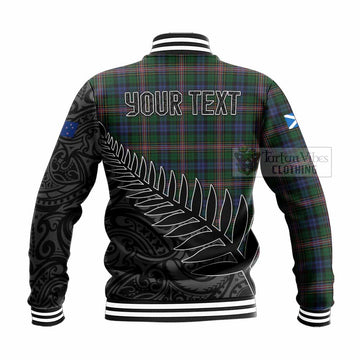 Allison Crest Tartan Baseball Jacket with New Zealand Silver Fern Half Style