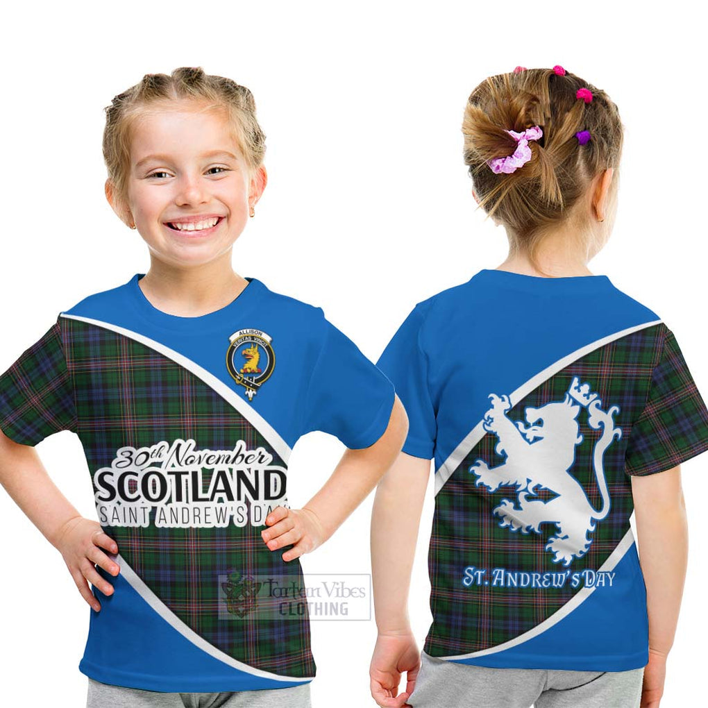 Tartan Vibes Clothing Allison Family Crest Tartan Kid T-Shirt Celebrate Saint Andrew's Day in Style