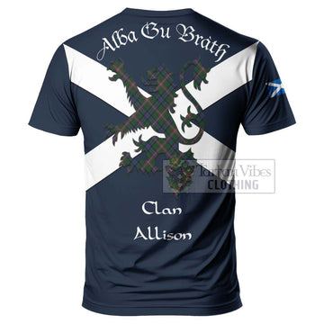 Allison Tartan Lion Rampant T-Shirt Proudly Display Your Heritage with Alba Gu Brath and Clan Name