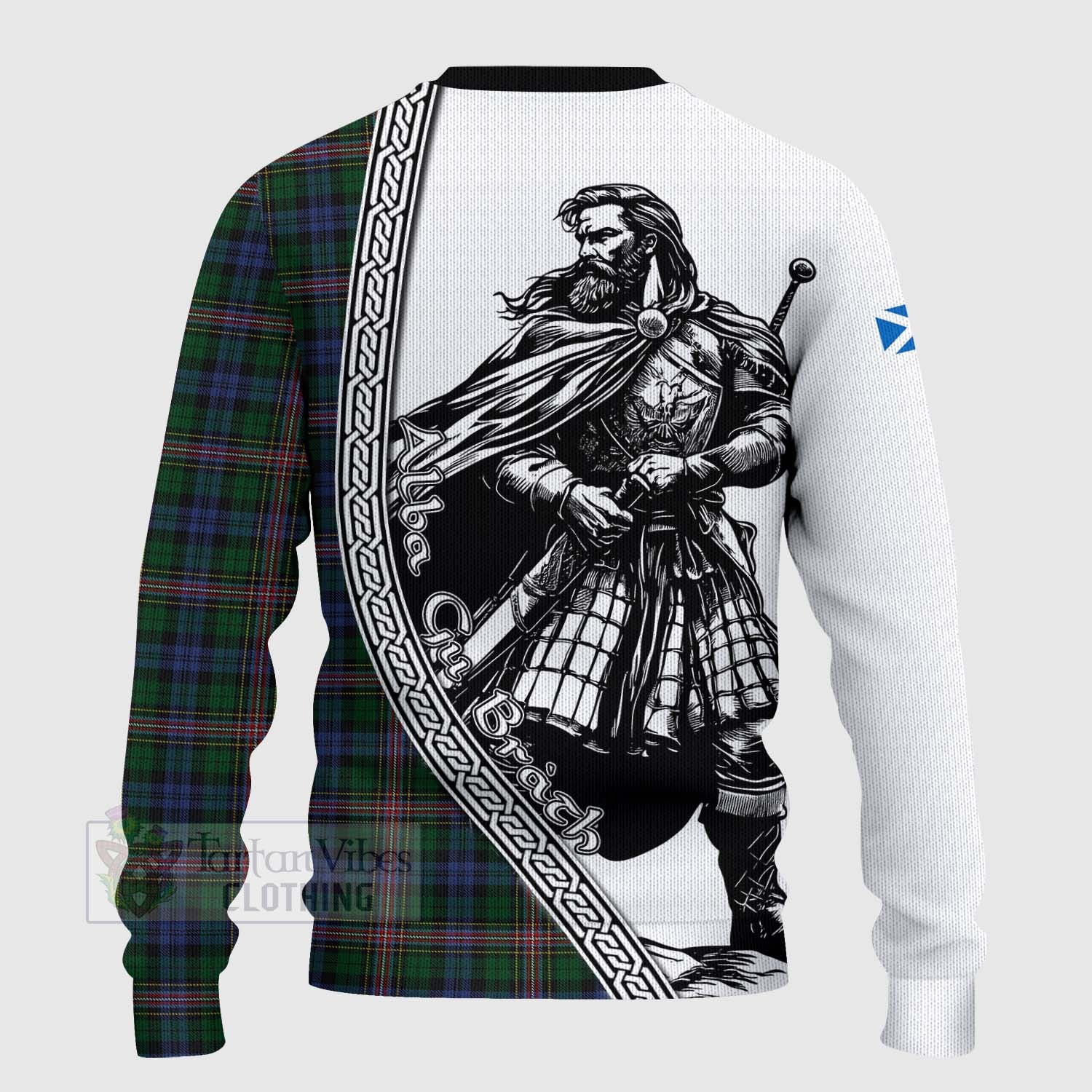 Tartan Vibes Clothing Allison Tartan Clan Crest Knitted Sweater with Highlander Warrior Celtic Style