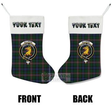 Allison Tartan Family Crest Christmas Stocking with Personalized Text