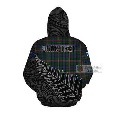 Allison Crest Tartan Cotton Hoodie with New Zealand Silver Fern Half Style