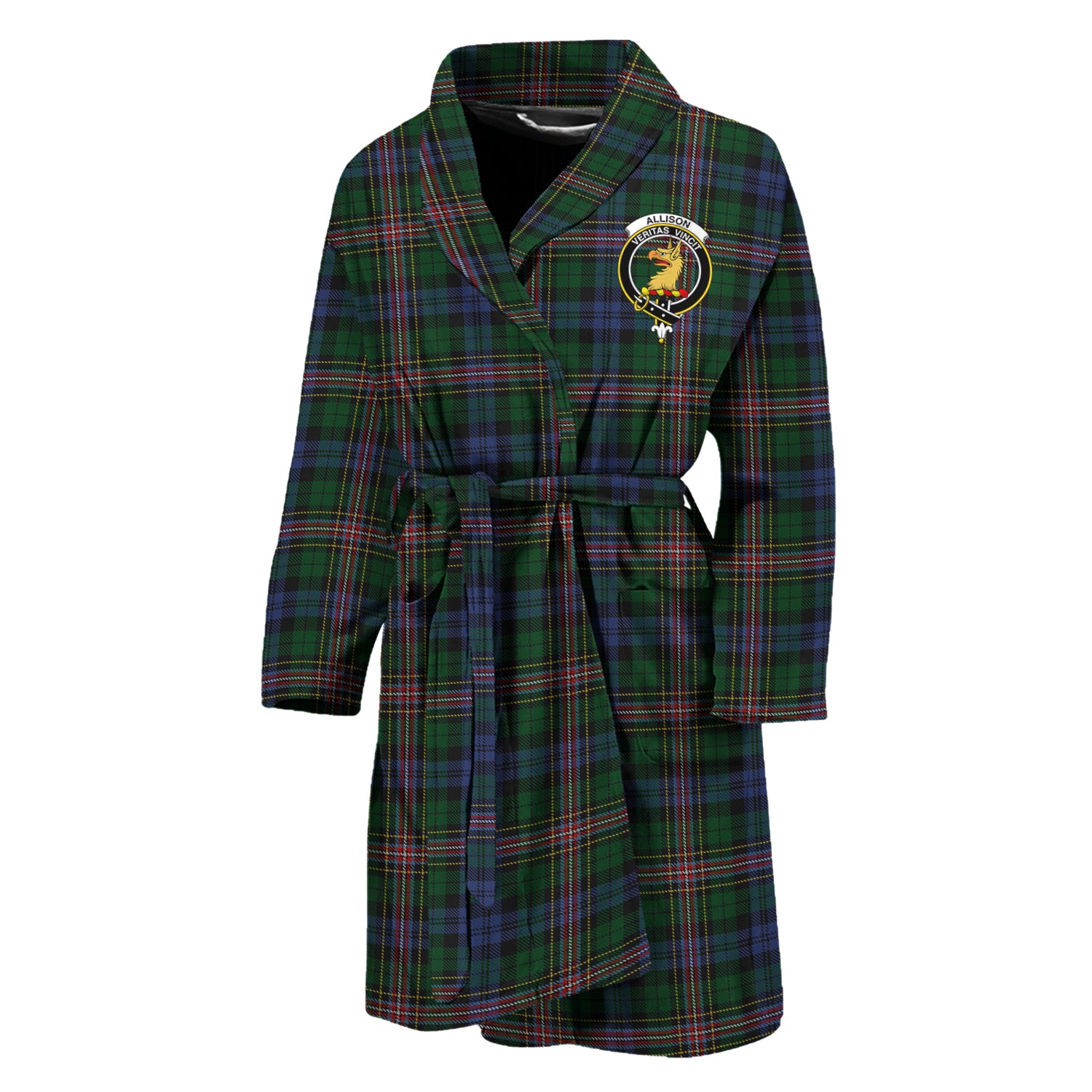 Allison Tartan Bathrobe with Family Crest Unisex M - Tartan Vibes Clothing