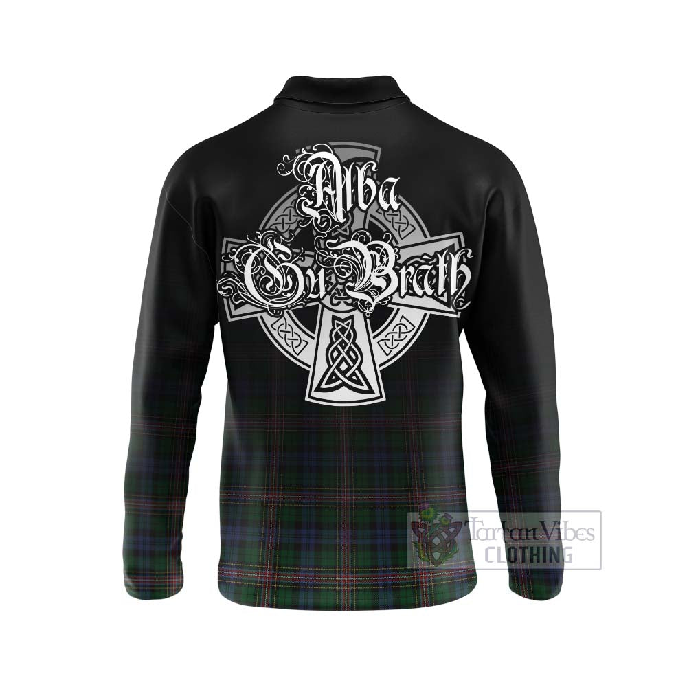 Tartan Vibes Clothing Allison Tartan Long Sleeve Polo Shirt Featuring Alba Gu Brath Family Crest Celtic Inspired