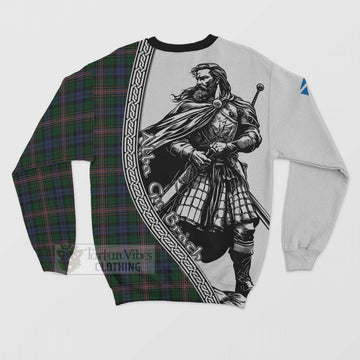 Allison Tartan Clan Crest Sweatshirt with Highlander Warrior Celtic Style