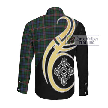 Allison Tartan Long Sleeve Button Shirt with Family Crest and Celtic Symbol Style