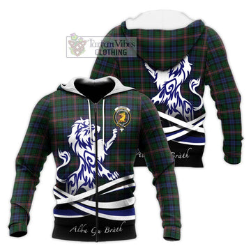 Allison Tartan Knitted Hoodie with Alba Gu Brath Regal Lion Emblem