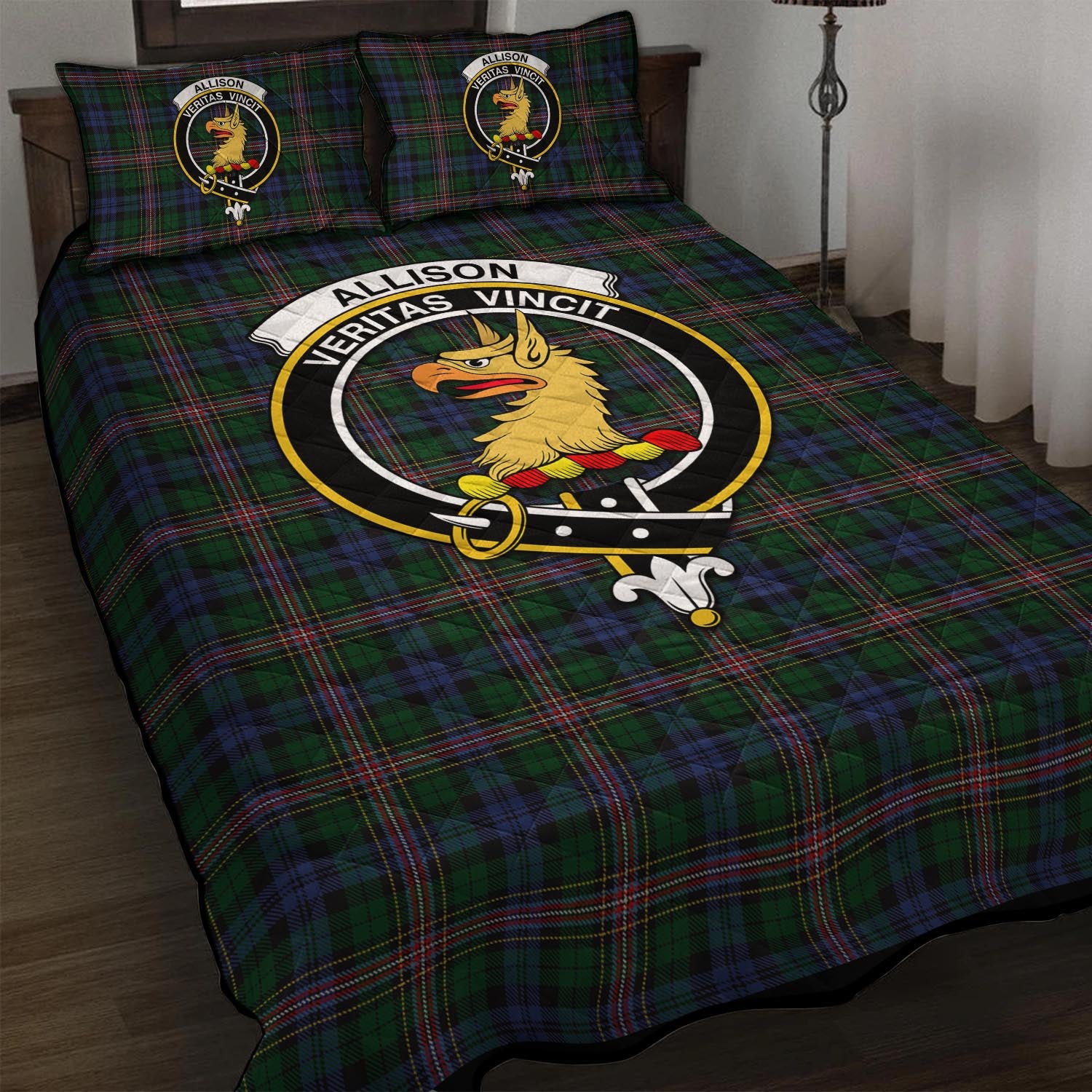 Allison Tartan Quilt Bed Set with Family Crest - Tartan Vibes Clothing